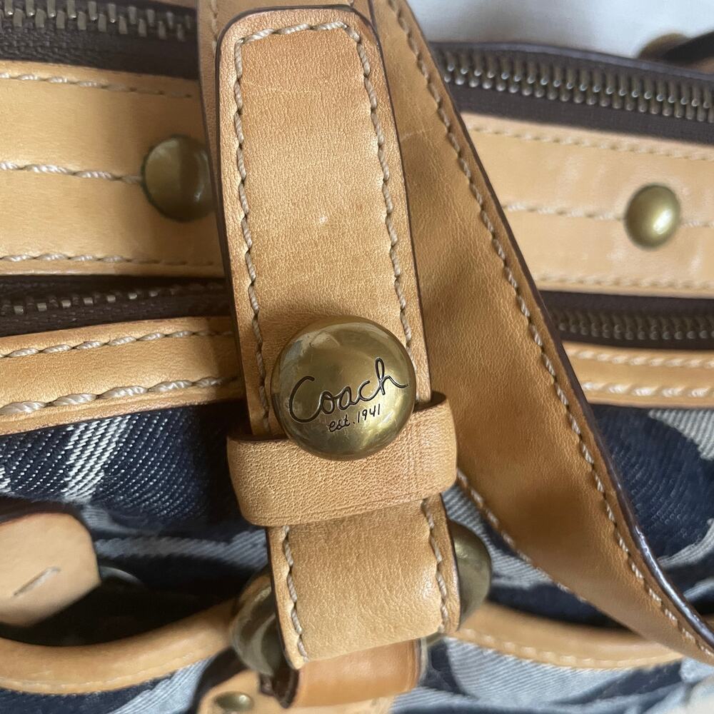 Rare Legacy Denim Lilly Satchel Turnlock Bag | Rainbow Legacy Lining, Vintage - Picture 11 of 13